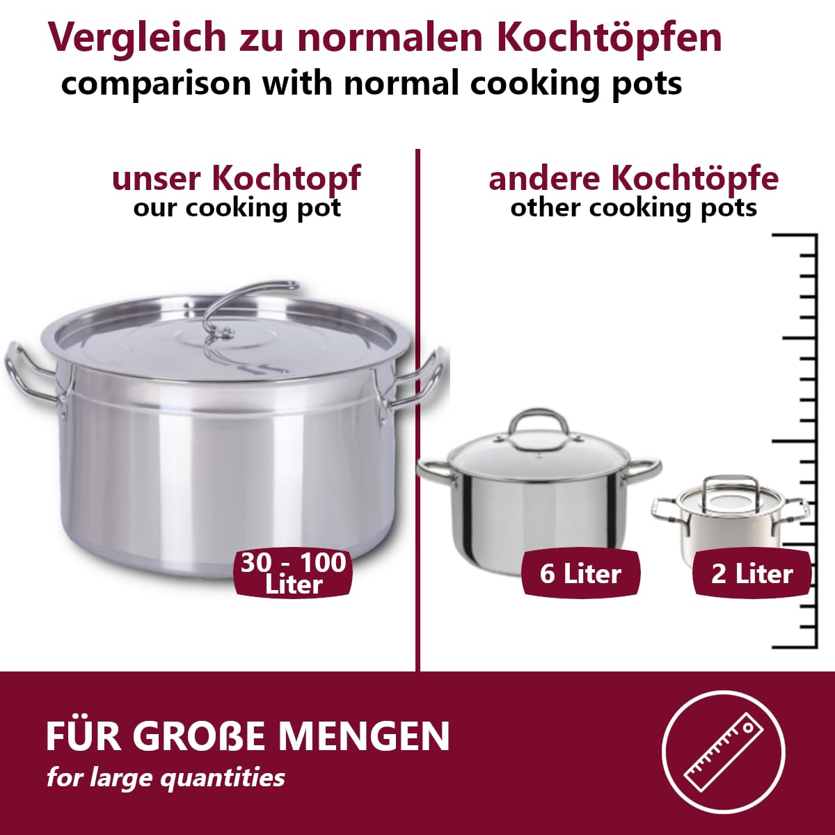 Euro Tische Gastronomie Kookpan, soeppan (50 L 15 tot 100 liter