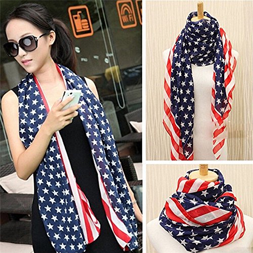 YGS USA Flag Scarf Patriotic Stars and Stripes - 1x w/Random Color and Design4
