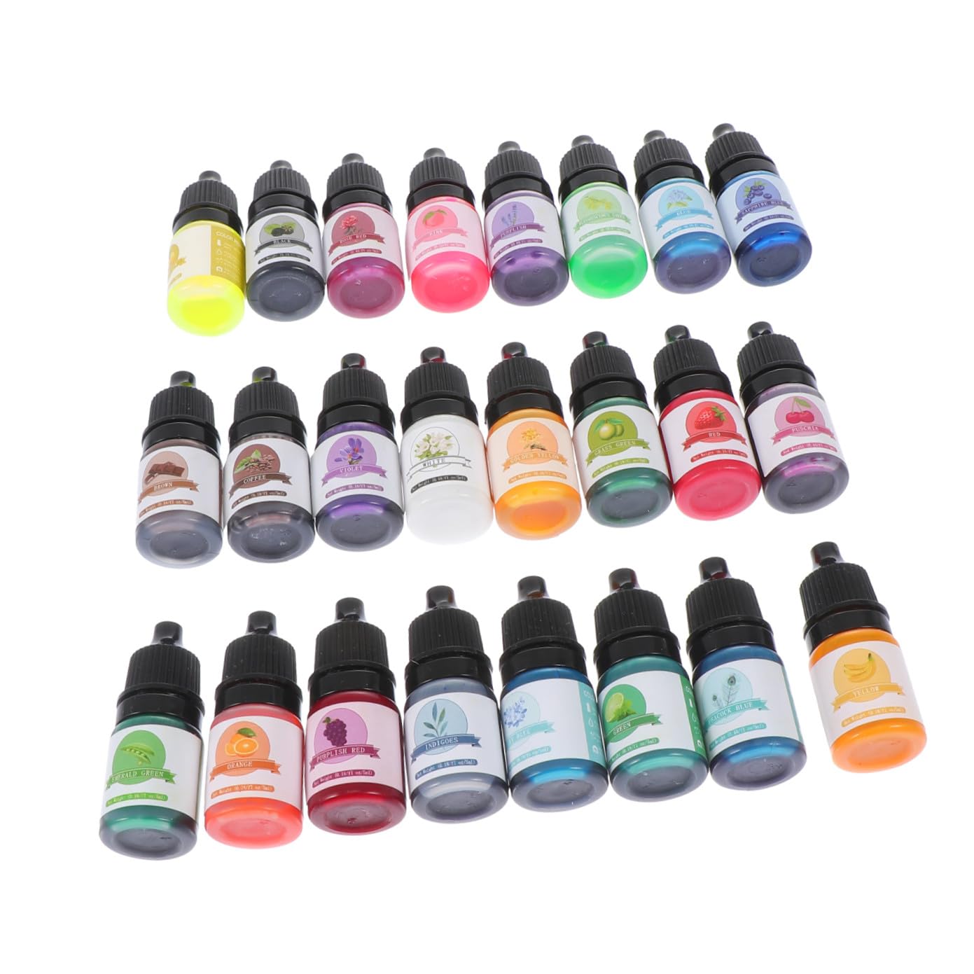 Hohopeti 24 Colorantes Líquidos Concentrados de 5 Ml para Resina y Manualidades, Pigmentos Oleosos Mezclables para Fabricación de Joyas y Proyectos DIY