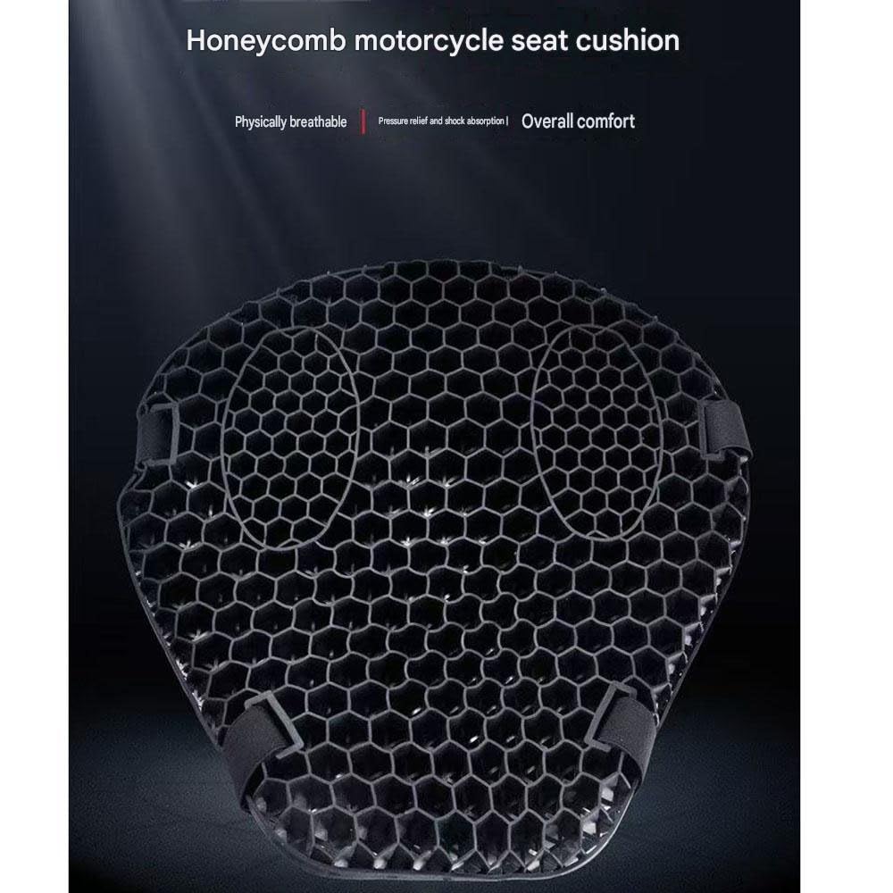 zhangqin Cuscino Sella Moto in Gel per Triumph Trident 660 Street Bike | Cuscino Moto Traspirante a Nido d'Ape 3D con Copertura Antiscivolo, Supporto Coccige per Lunghi Viaggi, Assorbimento Urti