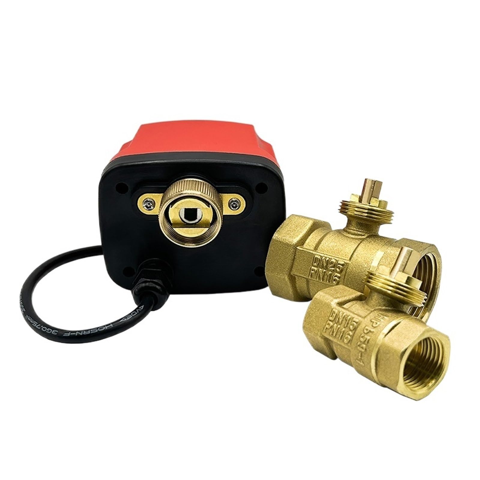 Válvula De Bola DN15 DN20 DN25 DN40 IP65 Válvula De Bola Motorizada A Prueba De Agua Motor De Metal De Gran Torsión Válvula De Bola Eléctrica De Latón De 3 O 2 Cables(DN40,24V,CR03)