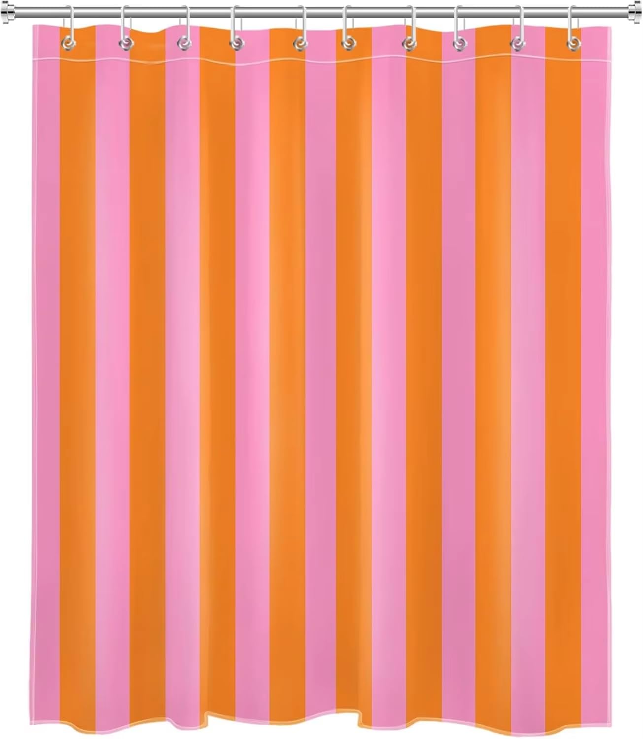 Bohemian zasłona prysznicowa, pomarańczowa, abstrakcyjna, z tkaniny poliestrowej, wodoodporna, dekoracja łazienki (260 x 200 cm (szer. x wys.)