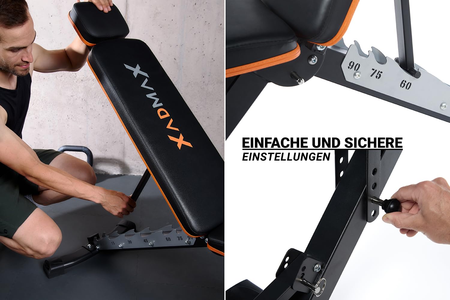 Hantelbank Klappbar Verstellbar, trägt bis zu 360 KG, sehr Robust und Widerstandsfähig, Schrägbank, Sportgeräte Zuhause, Home Gym, Trainingsbank, Hantelbank mit Gewichten trainieren,