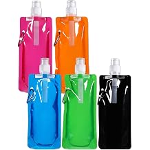 Upgrade 10 Pack Collapsible Water Bottle - Reusable Drinking Water Bottle with Clip for Biking, Hiking Travel, 5 Colors LJ-CJ-121404