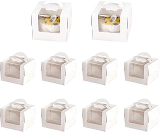ケーキボックス 4号用 透明窓付き 10個セット 16*16*12.5cm 手提げ ケーキ箱 4寸 無地 白 ケーキ箱 デザートボックス 組み立て簡単 ムース デザート ペストリー ケーキ容器 パーティー 誕生日 結婚式 ティーパーティー 包装用品 ケーキ屋 ベーカリー デザートショップ 業務用 ケーキトレイ付き