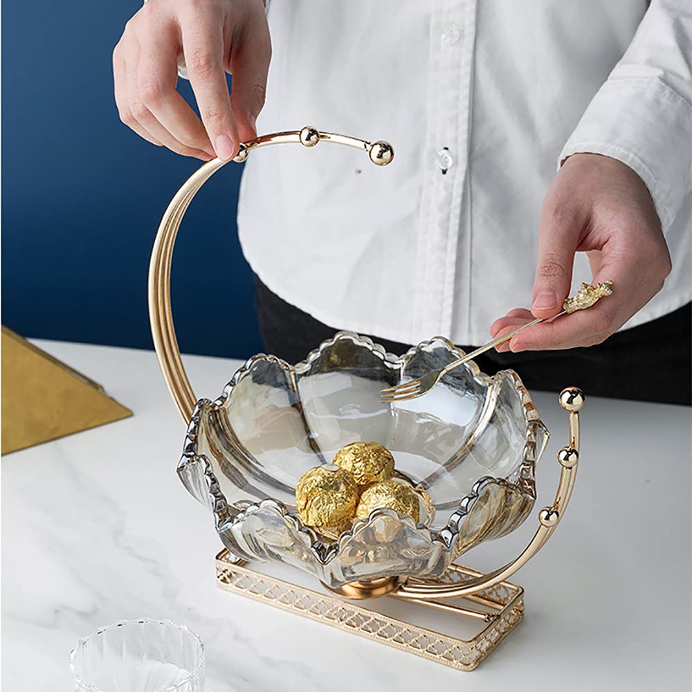 Plateau De Service En Verre Cristal Carré - Présentoir Snack, Fruits, Antidérapant Pour Maison Bureau