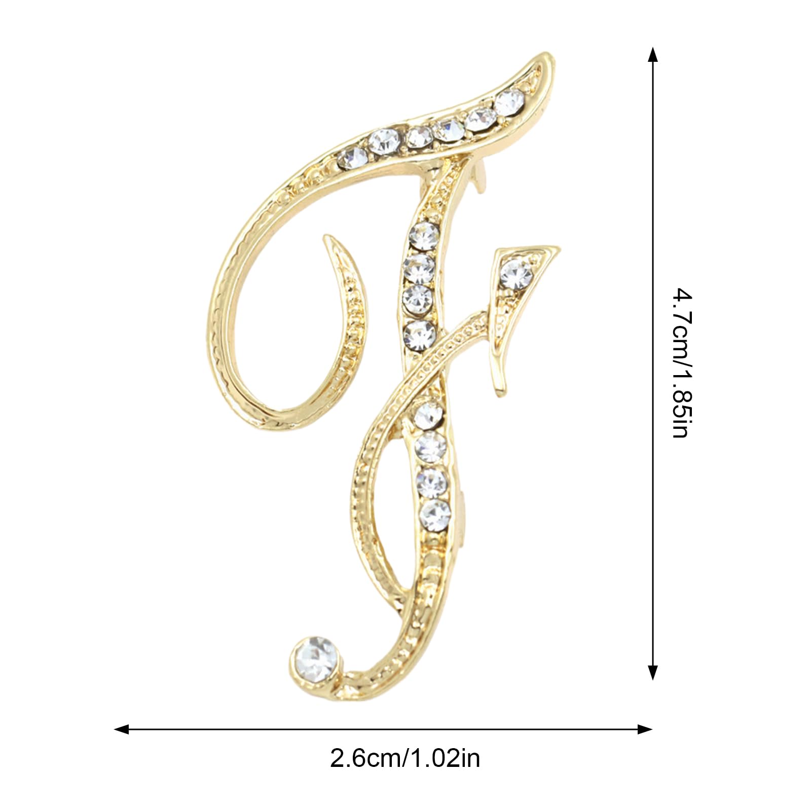Spilla a forma di lettera iniziale piccola spilla da bavero con nome personalizzato regali per donne uomini oro A-Z, strass
