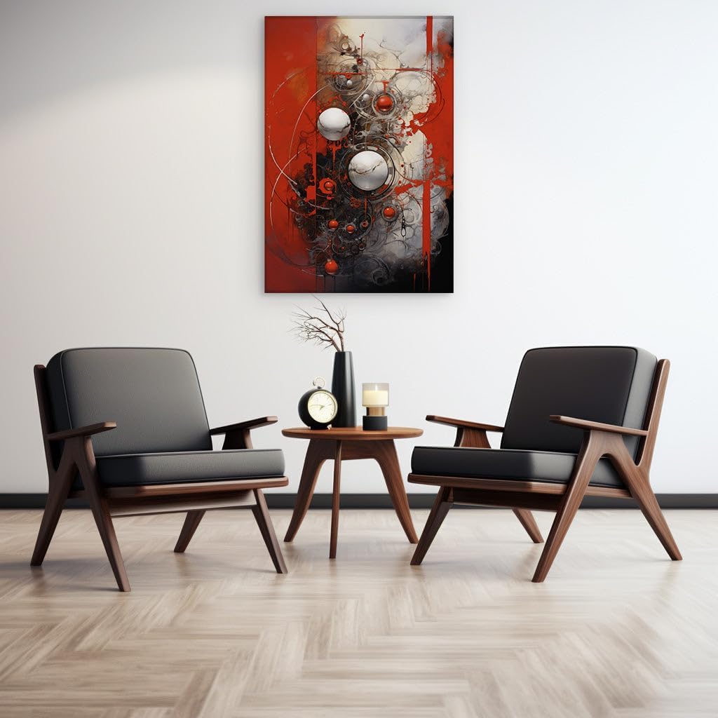 Canvas for Living room. Vibrant Abstraction: A Dance of Color and Form, 27 x 18 inch Canvas Wall Art - Ready to Hang