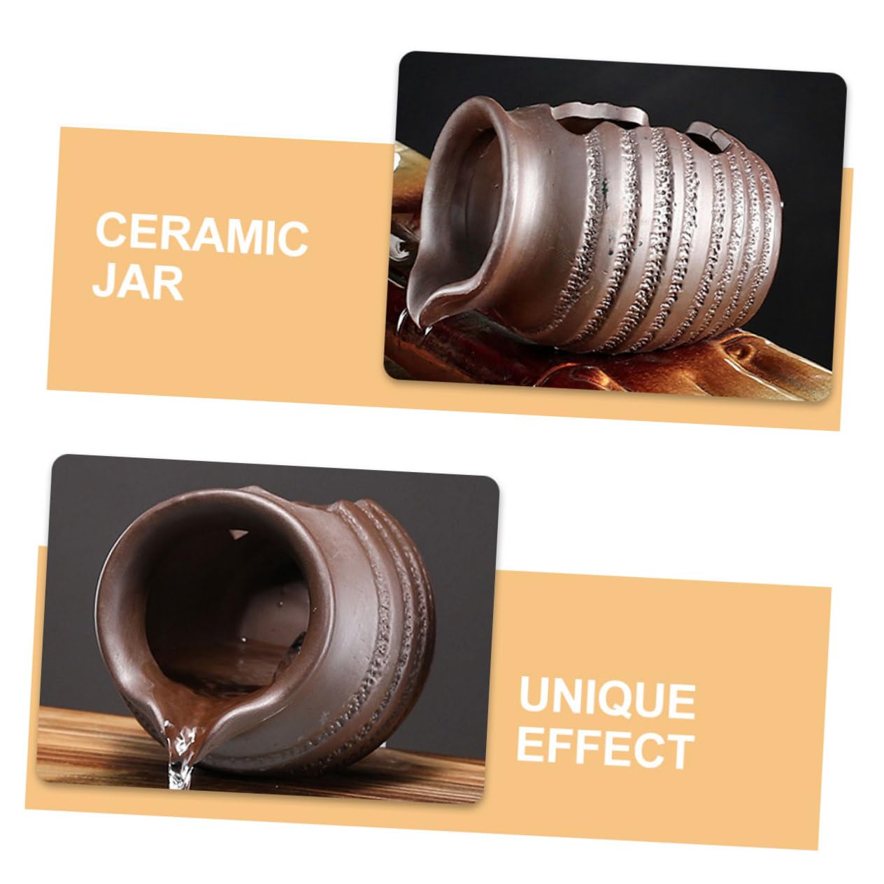 Gogogmee Water Feature for Outdoor Landscape Fountain Decor Ceramic Jar Water Fountain Garden Pond Planter Decorative Jar