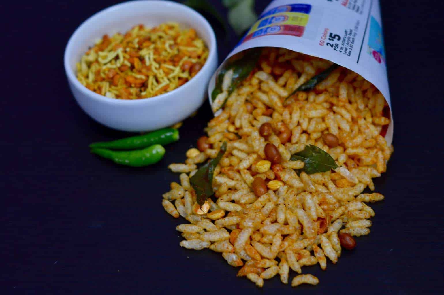 Preeta Mart Andhra Spicy Puffed Rice | Andhra Spicy Roasted Murmure Namkeen | Andhra Spicy Bhel Puri - Diet free (2 * 200 Gram)-image-36