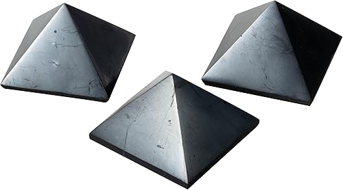Miniatura 3 de Pirámide Shungite  3 x 2.5 pulgadas  1 pieza  Cristales y piedras curativas, decoración de habitación, regalos espirituales, reiki, chakra,