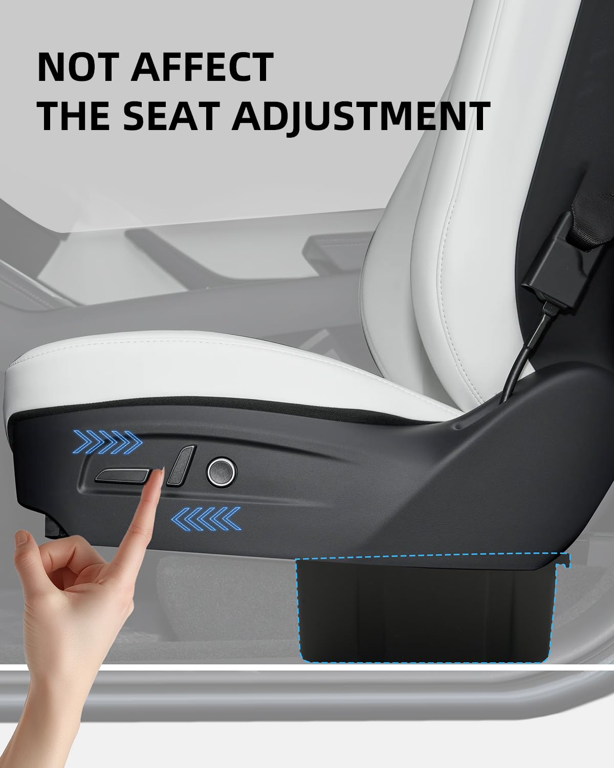 2 Piezas Caja Del Almacenamiento Debajo De La Asiento Para Tesla Modelo Y 2026 2025 2024 2023, TPE Bandeja Oculta Del Organizador Del Asiento Delantera Para Model Y Juniper Accesorios