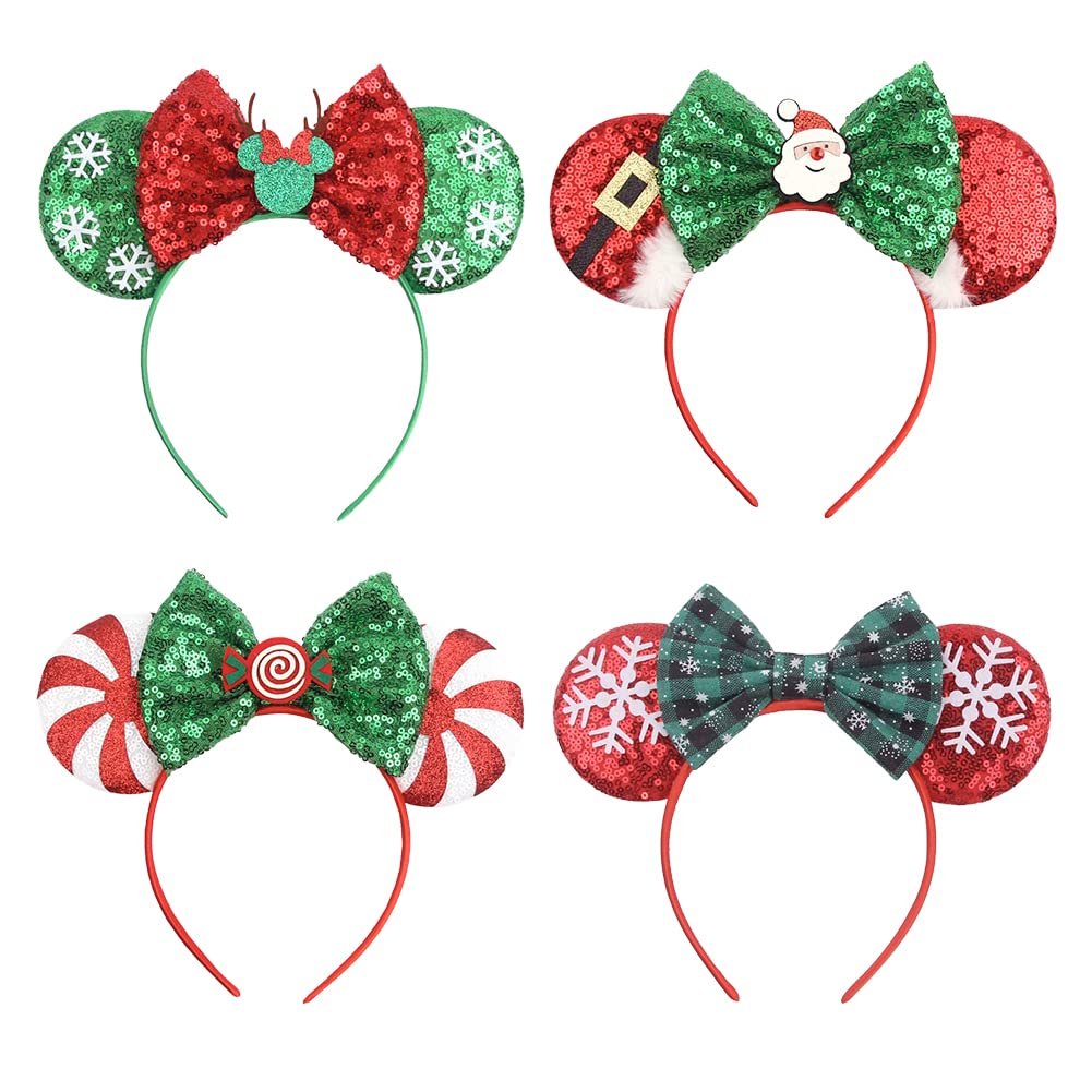 Amazon.com: Tarocynn 4 PCS Christmas Mouse Ears Headbands  display picture 3