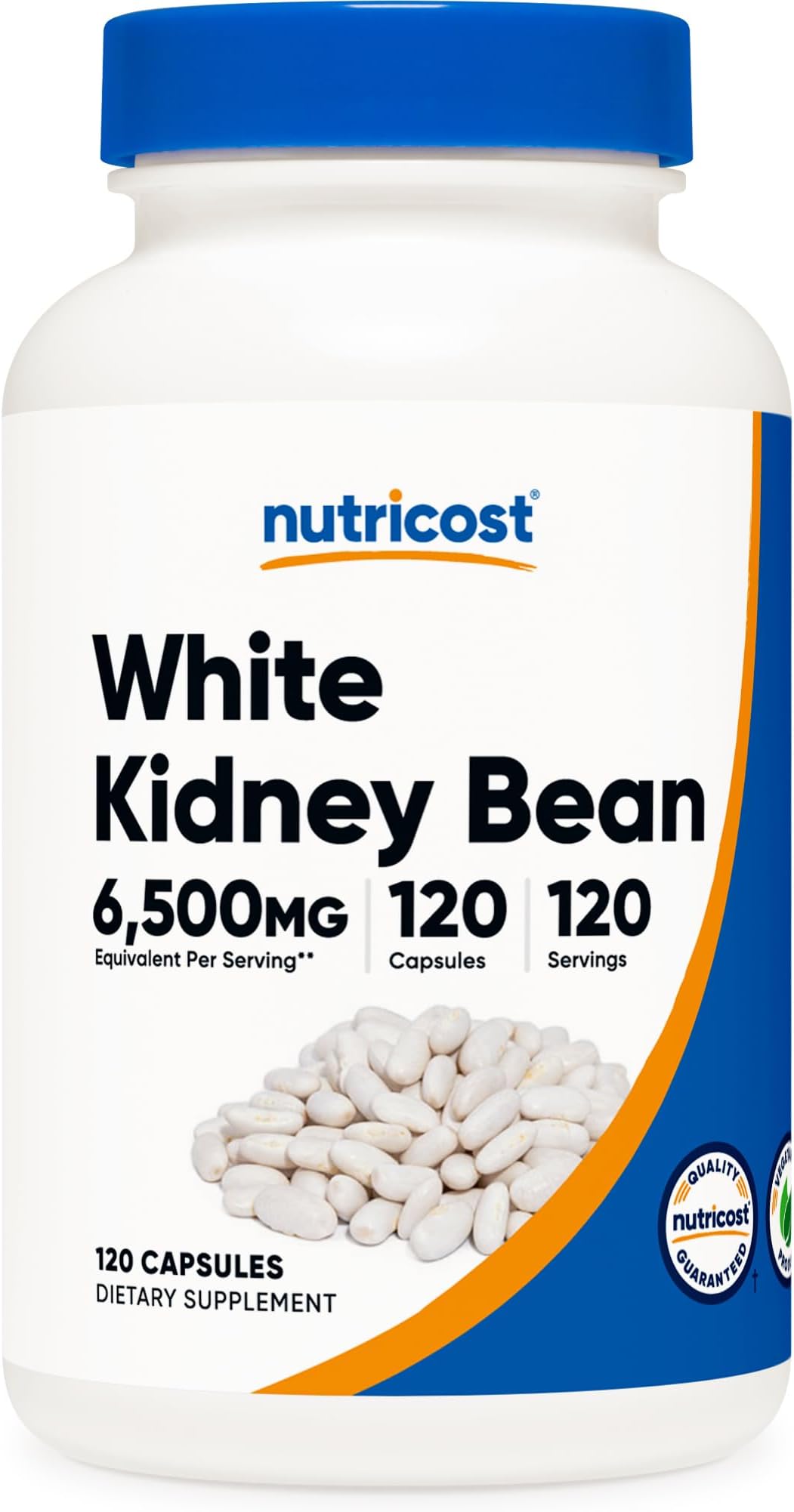 Nutricost White Kidney Bean Extract Capsules 650mg 120 Capsules Vegetarian Caps