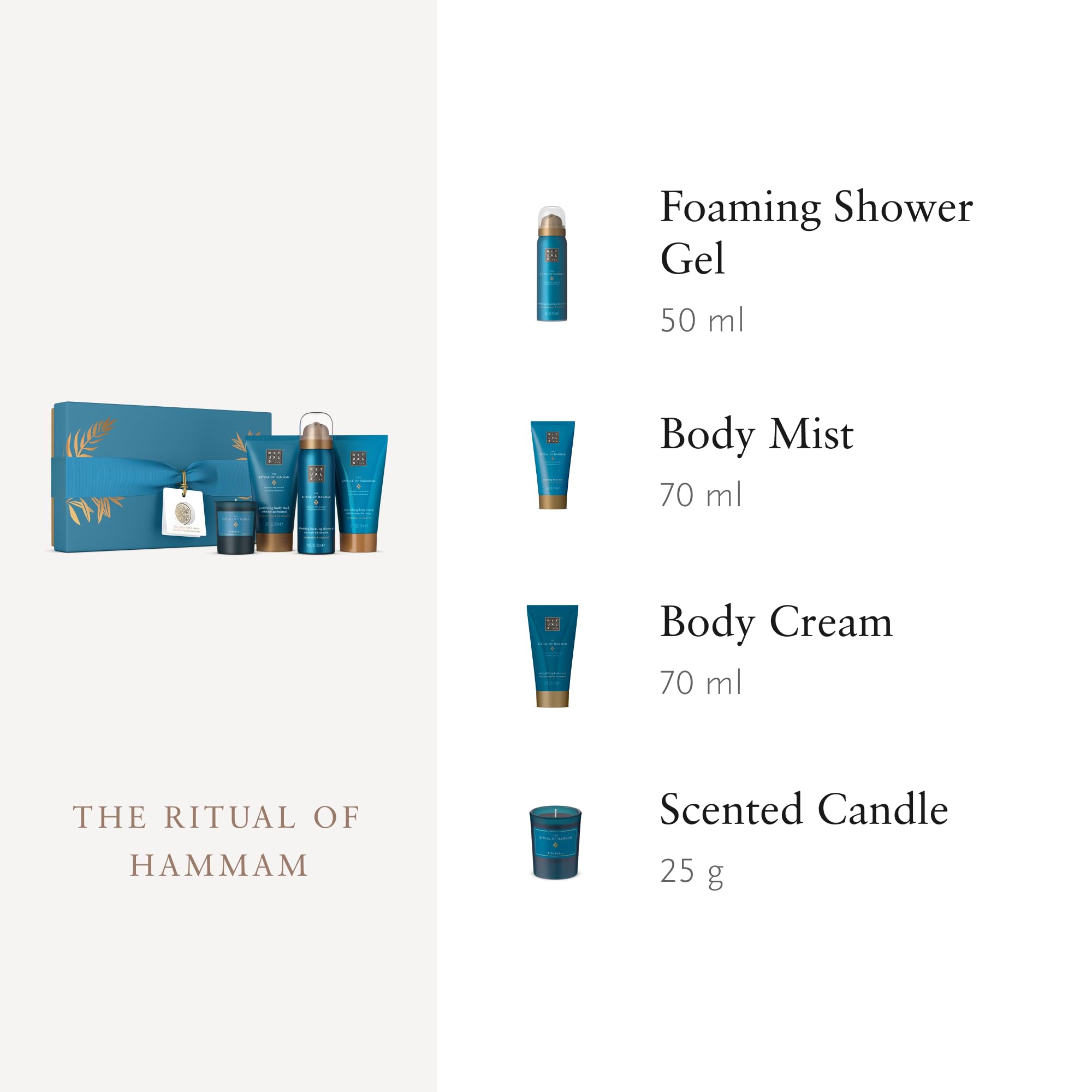 RITUALS Caja de regalo The Ritual of Hammam, Small - Set de baño con productos para el cuidado de la piel con eucalipto y romero - Propiedades purificantes y revitalizantes
