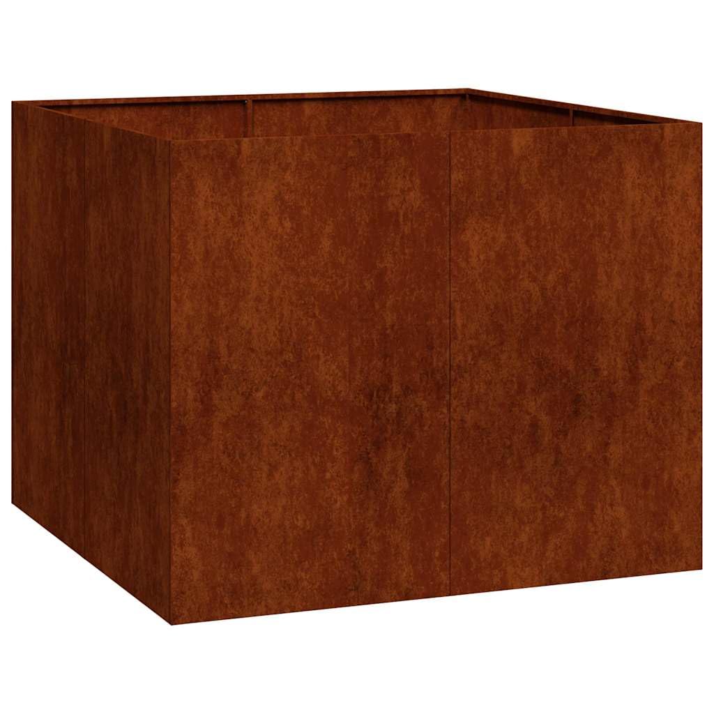 Blumenkasten, rostend, 100 x 100 x 80 cm, Corten-Stahl, robust und langlebig, für Gemüse, Kräuter und Garten