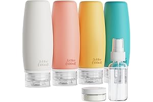 4oz TSA Approved Toiletry Bottles - Pack of 6 Leak-Proof Travel Bottles...