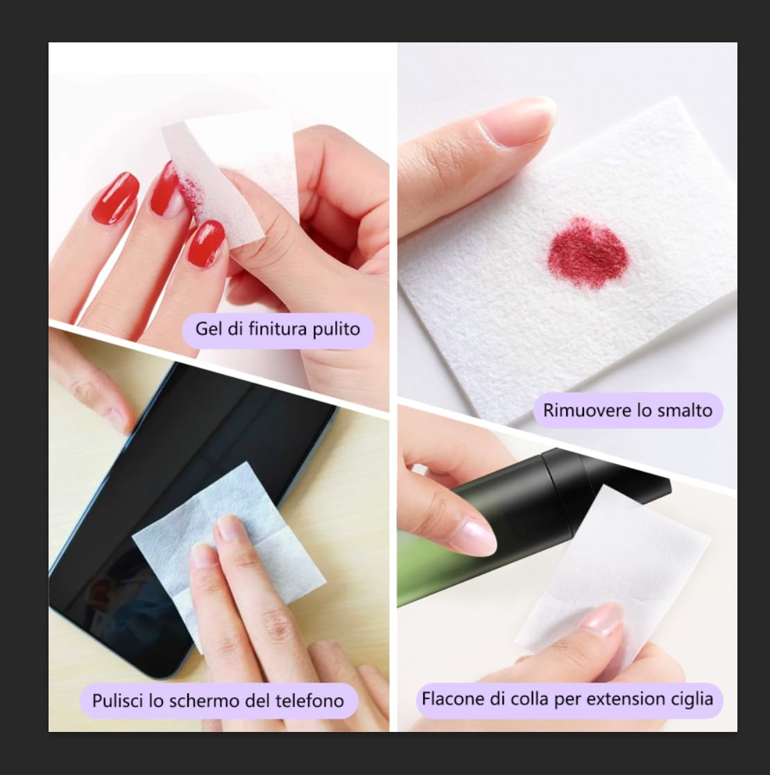 630 Pezzi Pad Unghie per Sgrassare, Dischetti Cotone Senza Pelucchi per Pulizia Unghie e Gel (Bianco)