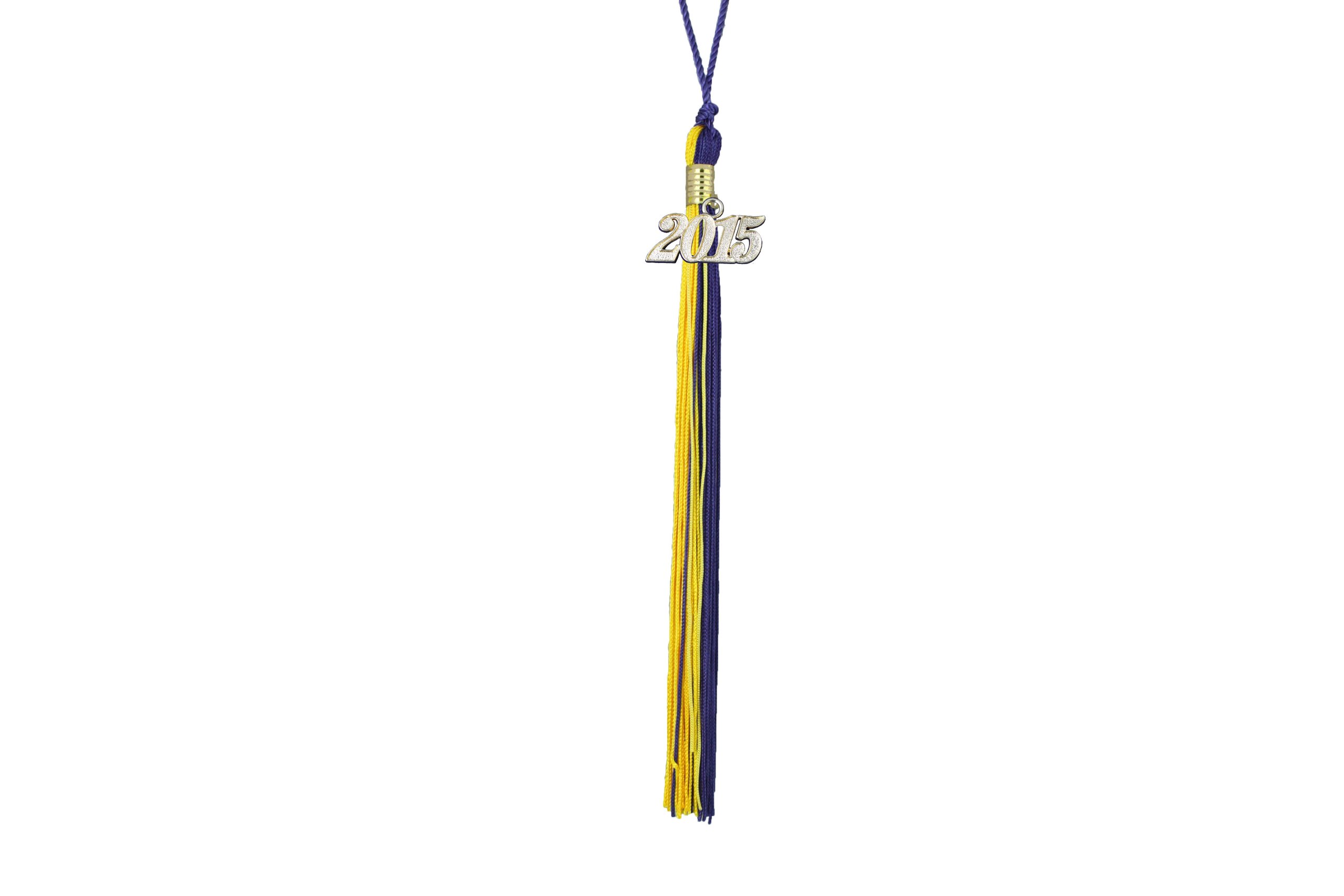 Purple & Gold Graduation Tassel with Gold 2015 Year Charm
