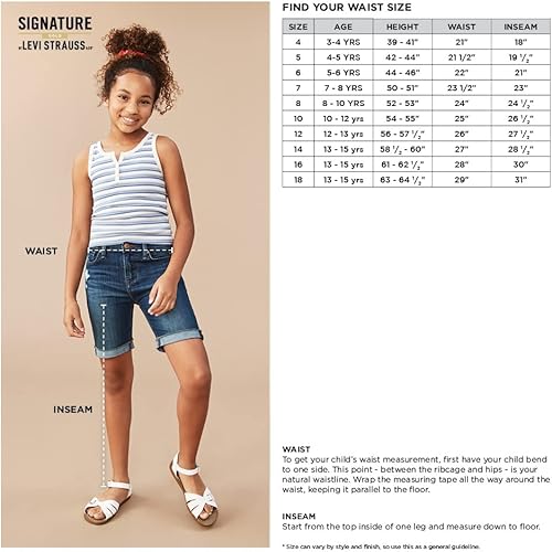 Miniatura 4 de Signature by Levi Strauss & Co. Gold Pantalón corto con corte de tiro alto para niña