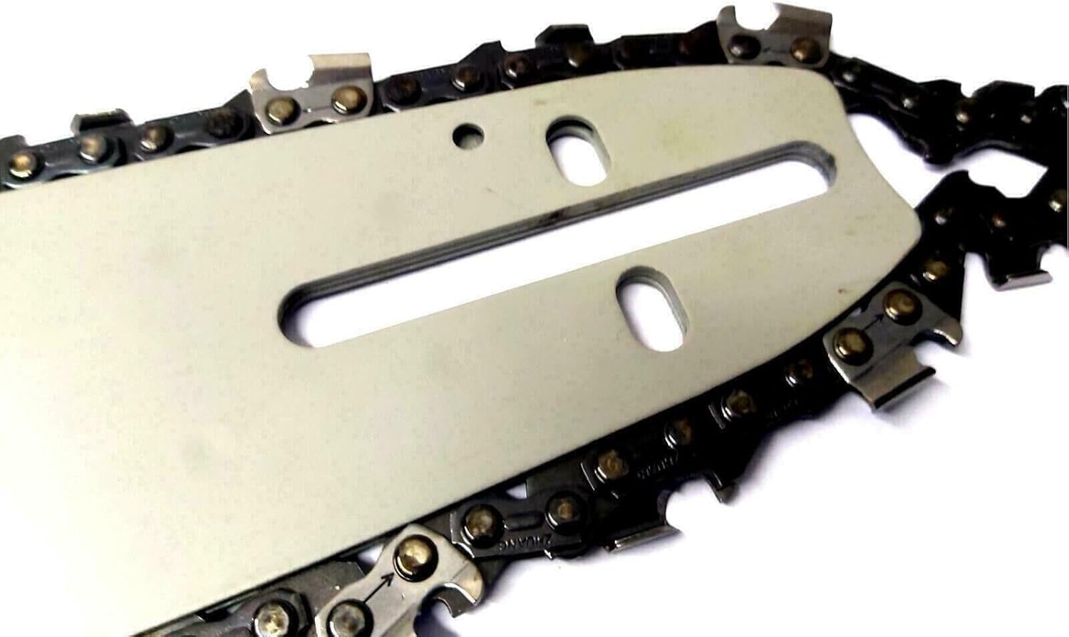 Lama e Barra Per Motosega 40 cm 16 Pollici 3/8" 1.3 mm 57 Maglie Ricambio 2 Catene in Omaggio Per Motoseghe Scoppio, Barra Guida + 1 Tubetto di Grasso Lubrificante + Lima Affilacatena