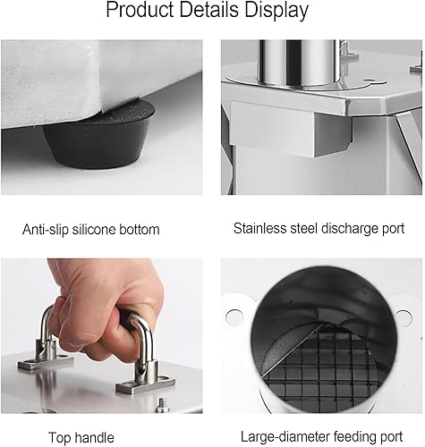 Miniatura 5 de Picadora eléctrica de verduras, cortadora de verduras comercial de 0.394 in con cuerpo de acero inoxidable 201, motor de 200 W para uso en