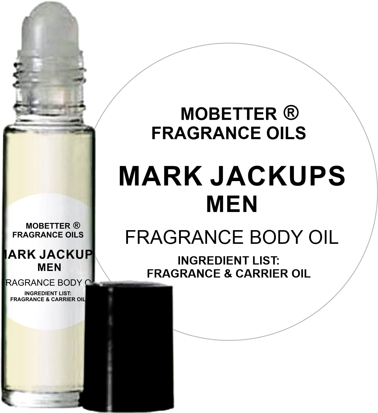 MOBETTER FRAGRANCE OILS' Mark Jackups Men Body Oil Cologne (10ml Roll On), Woody Floral Musk fragrance for men, Travel Size, Strong Uncut