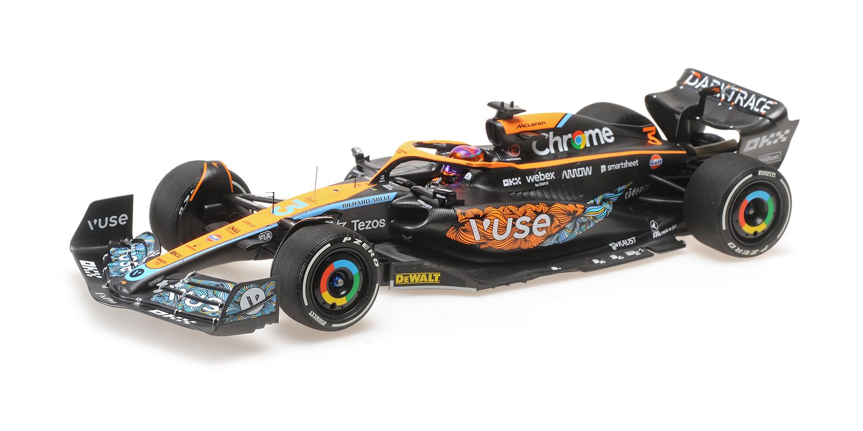 Minichamps 537224003 - McLare. Mcl36 Daniel Ricciardo Abu Dhabi GP 2022 - echelle 1/18 - modèle de Voiture