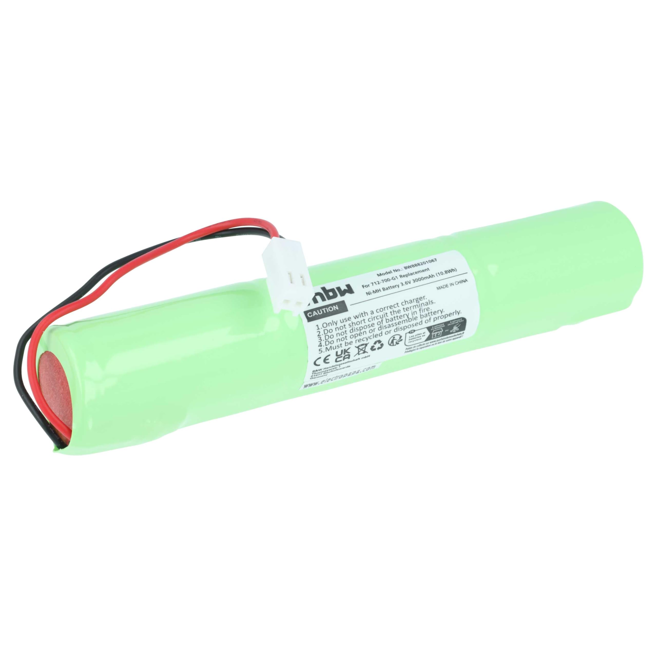 vhbw batteria compatibile con INFICON D-TEK Select 712-202-G1 dispositivo di misurazione (3000mAh, 3,6V, NiMH)