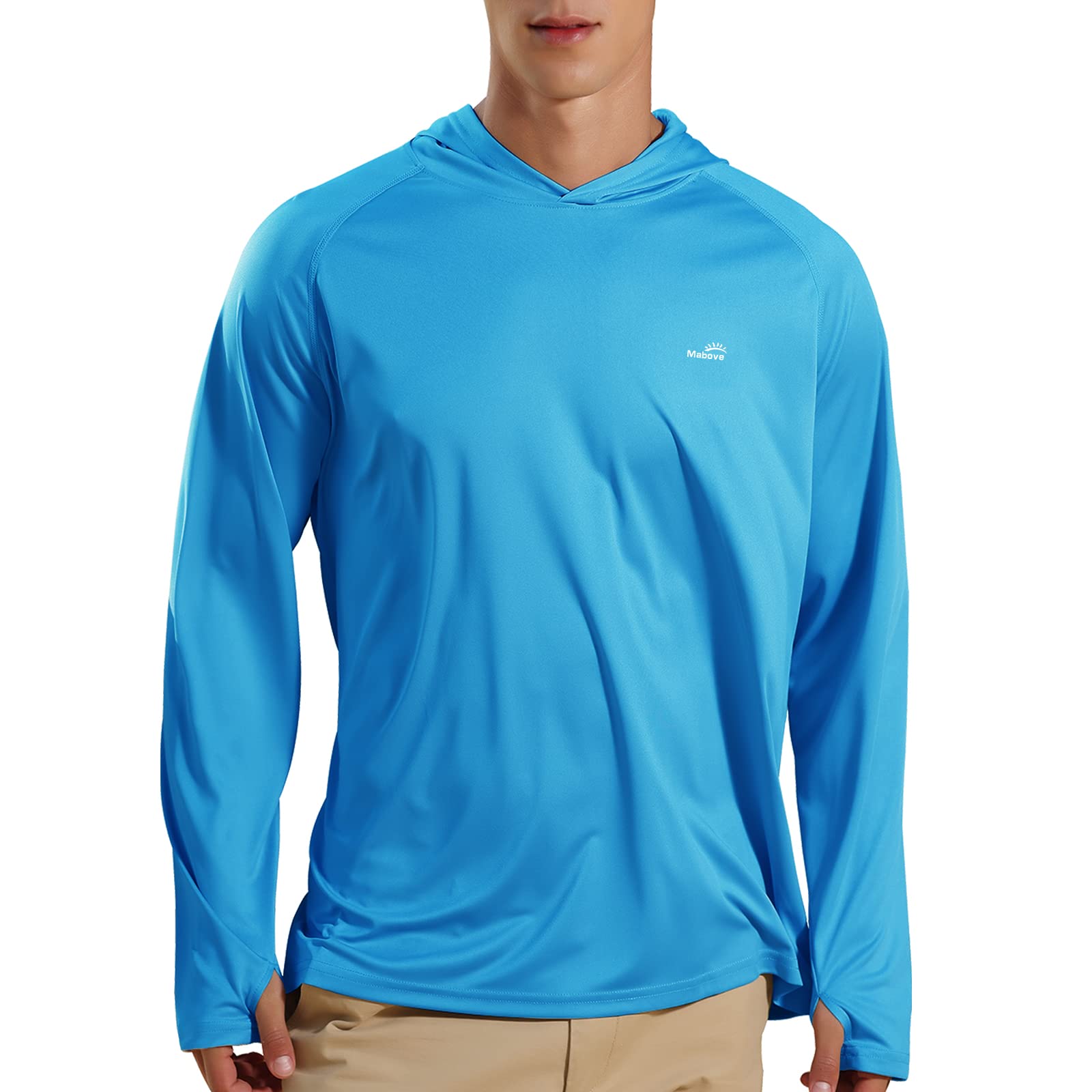 Mabove Men's Fishing Sun Hoodie Long Sleeve UPF 50+ Rash Guard UV Shirts