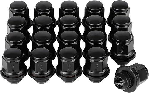Nemtor 20pcs Lug Nuts Set M12x1.25 Black Wheel Lug Nut for Infiniti QX4 QX56 for Nissan Armada Frontier NP300 NP300 Frontier NV350 Urvan Pathfinder