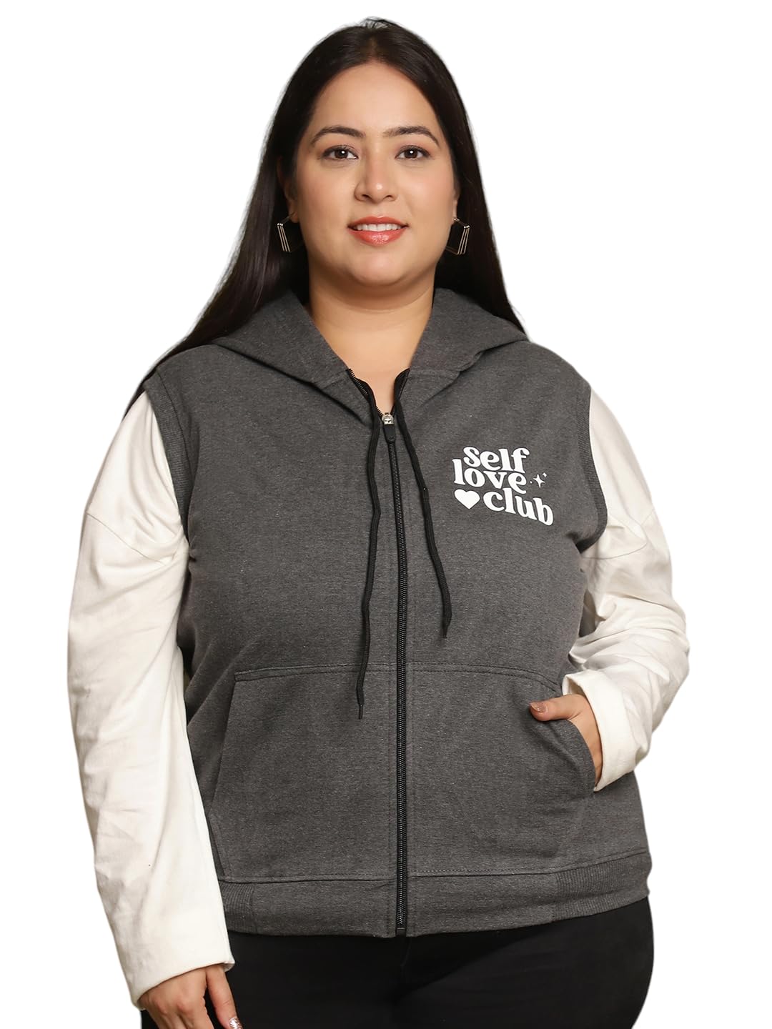 unaone Women Sleeveless Plus Size Hoodies for Women Full Zip Up Cropped Sweatshirts Jackets Casual Comfy Gym Tops Fall Outfits Winter Clothes 2025-picture-10