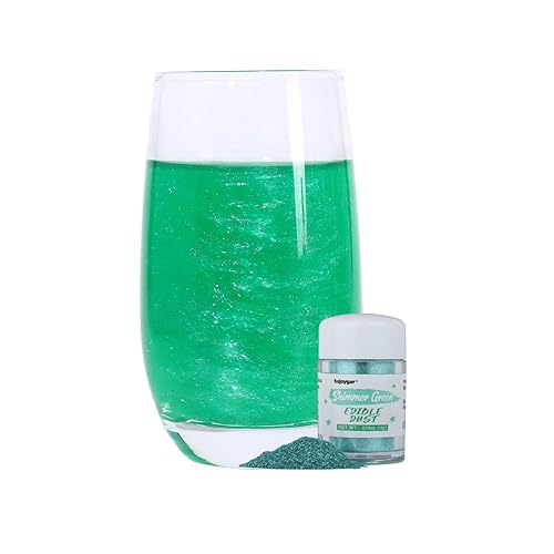 Brillantina comestible, verde brillante, purpurina comestible para bebidas, 0.14oz, certificado Kosher y Halal, polvo brillante para decoración de