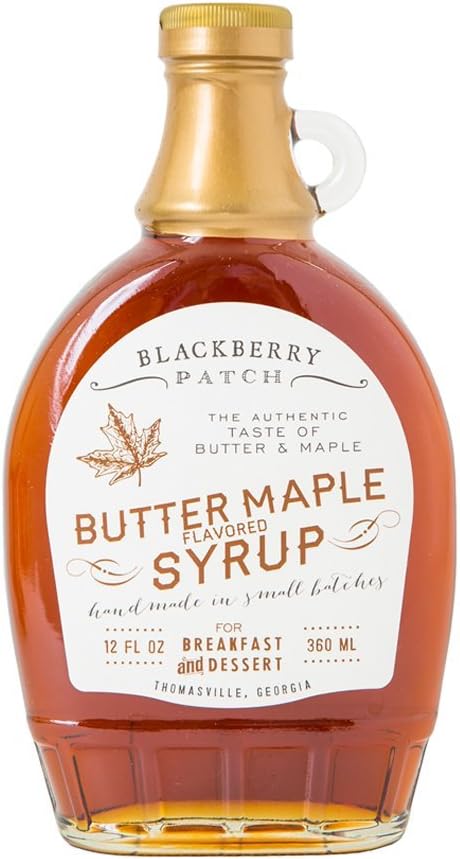 Butter Maple Classic Syrup - Blackberry Patch Syrups 12 oz Bottle – Small Batch & Handmade in Georgia, Perfect on Pancakes, Waffles & French Toast, Great Dessert Topping