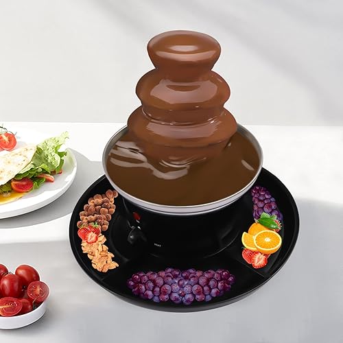 Miniatura 2 de 3 Tier Electric Chocolate Fondue Fountain Machine, 16oz Capacity Removable Chocolate Fondue Fountain with Fruit Tray and 5 Forks for Birthday,