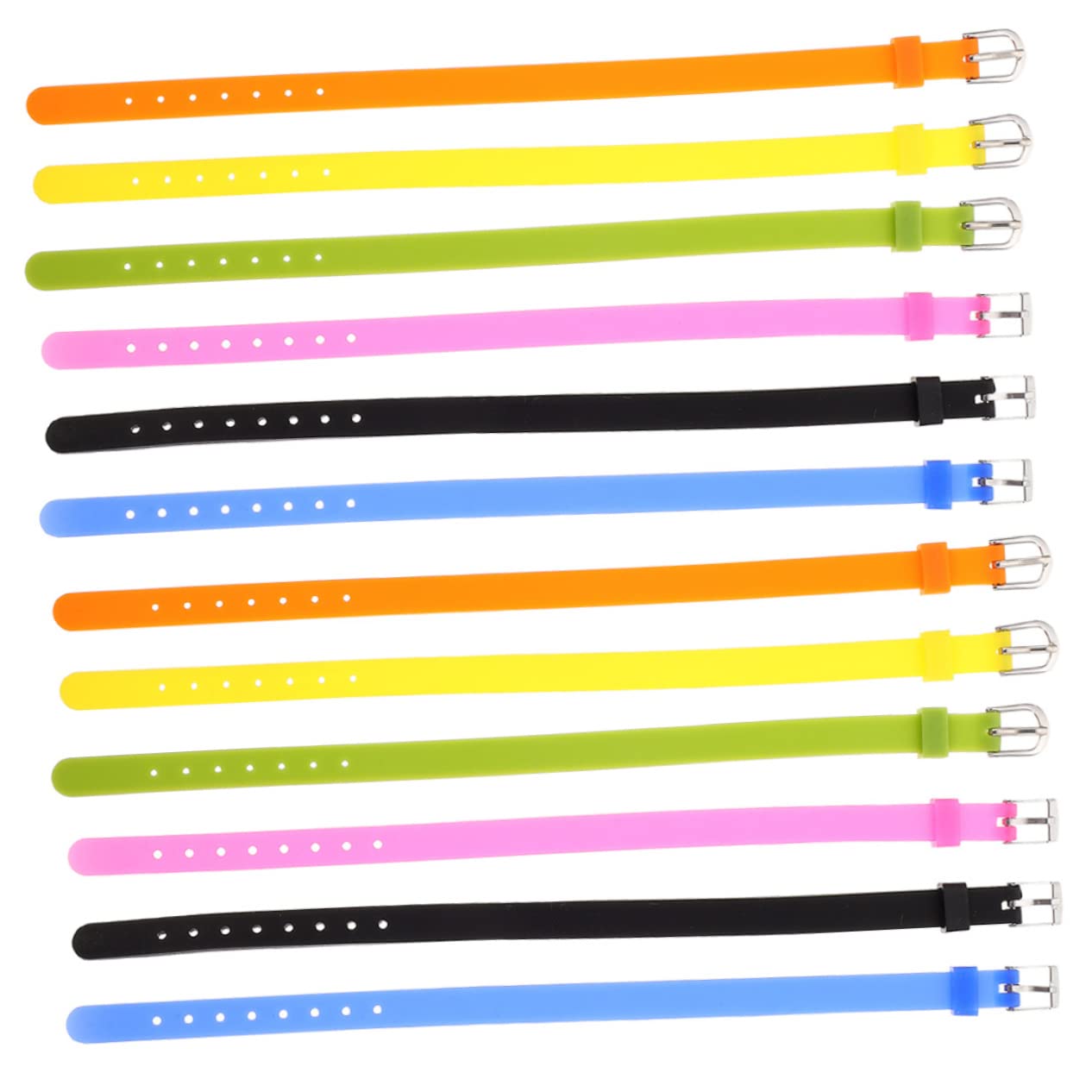 ifundom 2sets Skin Friendly Silicone Bracelets Wristbands for Flexible Watch Straps for Playtime and Parties 12pcs*2