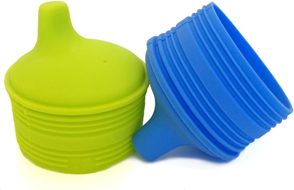 Siliskin Sippy Tops, 2pk, Fresh and H2O color.