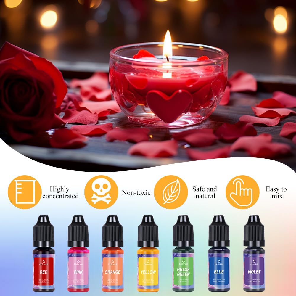 Coloranti Per Candele In Fiocchi - Set 9 Colori Naturali Per Cera Di Soia Fai Da Te - Foto 2
