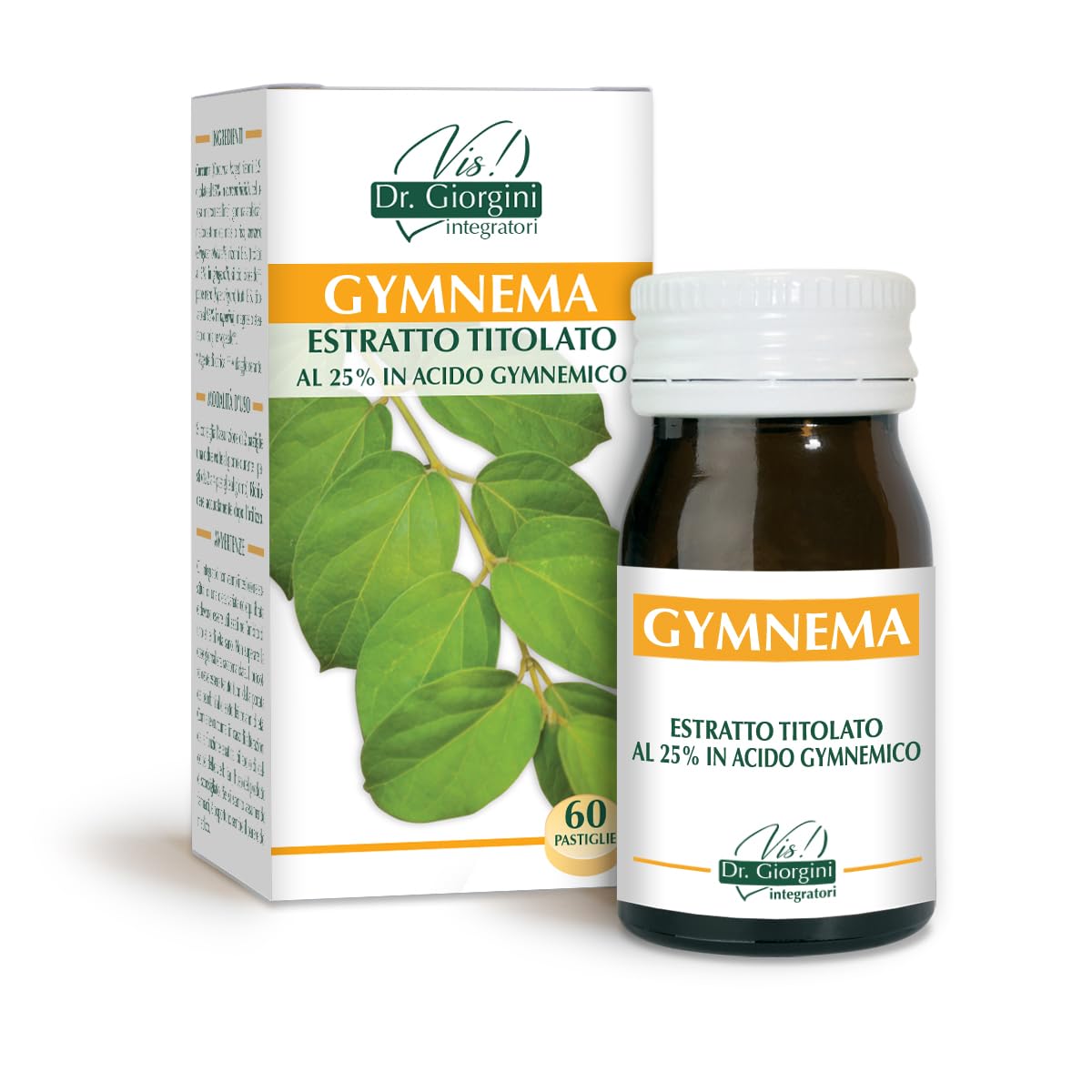 Dr. Giorgini Gymnema Estratto Titolato al 25% in Acido Gymnemico Pastiglie - 30 g (integratore du gymnema, utile per il controllo del senso di fame)