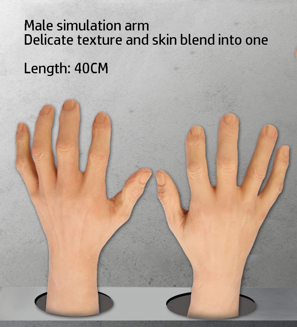 Guantes de Silicona Modelo de Mano Falsa, Modelo Masculino Prótesis de Silicona Piel Artificial Guantes Falsos 1 par