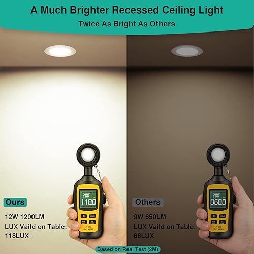 Miniatura 18 de Paquete de 4 luces LED empotrables de techo de 6 pulgadas, 1800 lm, 16 W = 200 W, 5CCT 5000 K/4000 K/3500 K/3000 K/2700 K seleccionables, 5