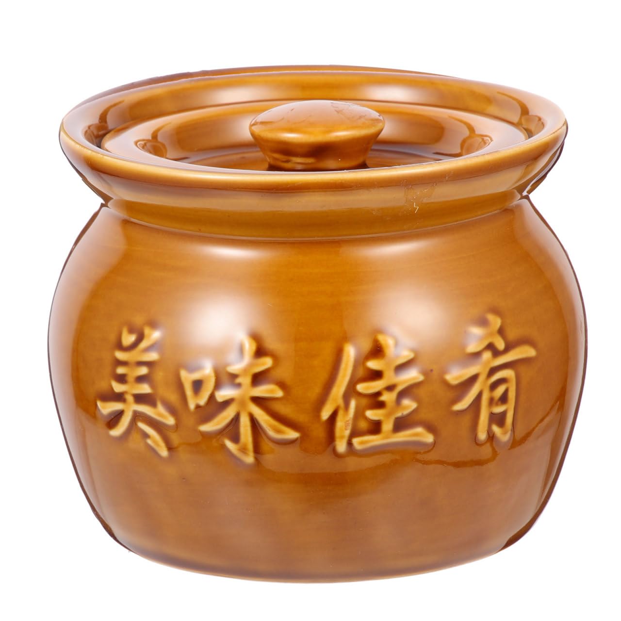 Happyyami Pequeño guiso de cerámica con tapa olla de loza china Cocotte utensilios de cocina asiáticos para cocinar sopas en la cocina en casa