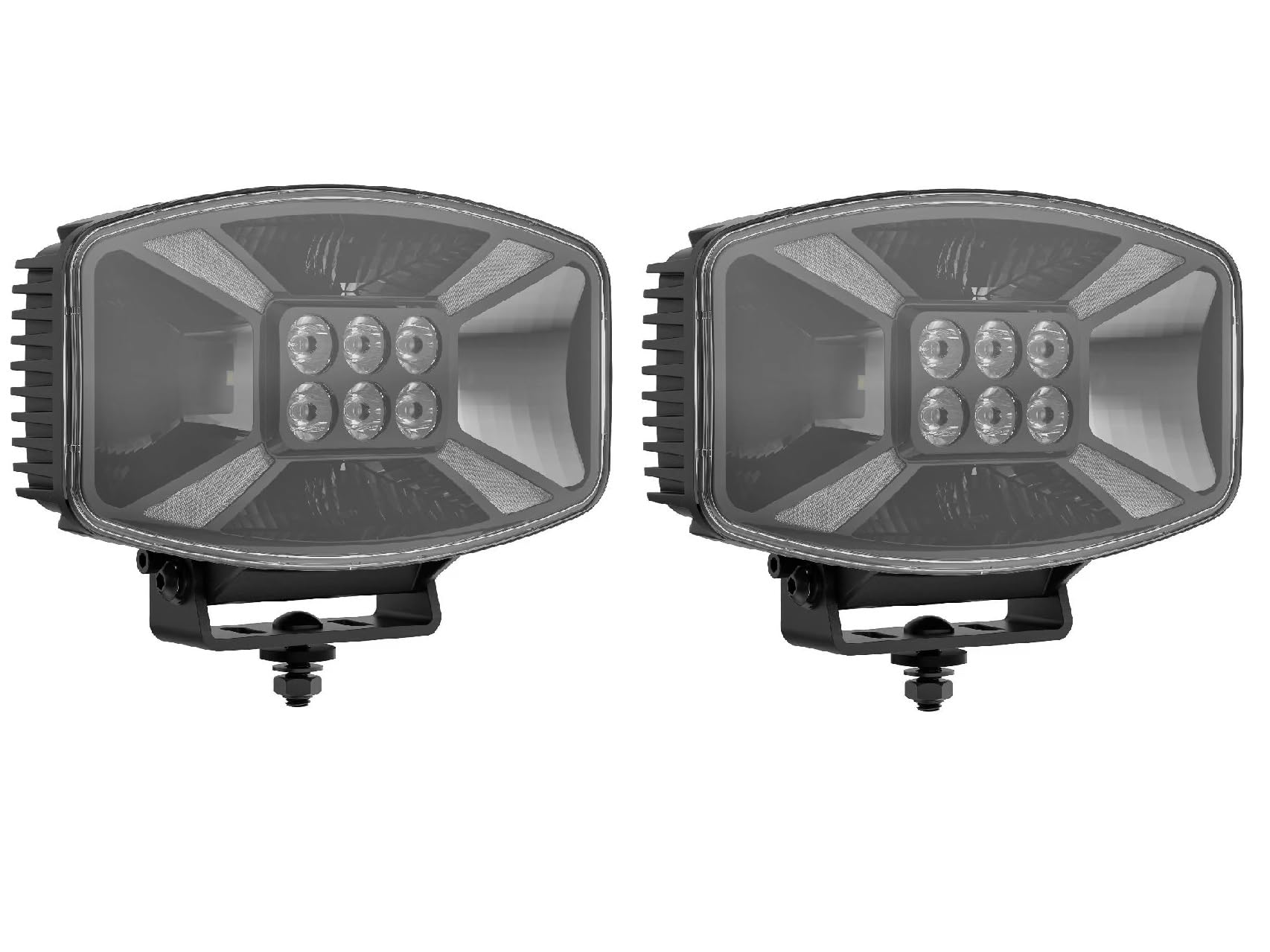 2 reflektory robocze Auxiliare LED 12 V, 24 V, 140 W, 11000 lm, reflektor dalekiego zasięgu + światło pozycyjne pomarańczowo-białe + światło ostrzegawcze do ciężarówek, ciężarów ciężarowych, MTB E9