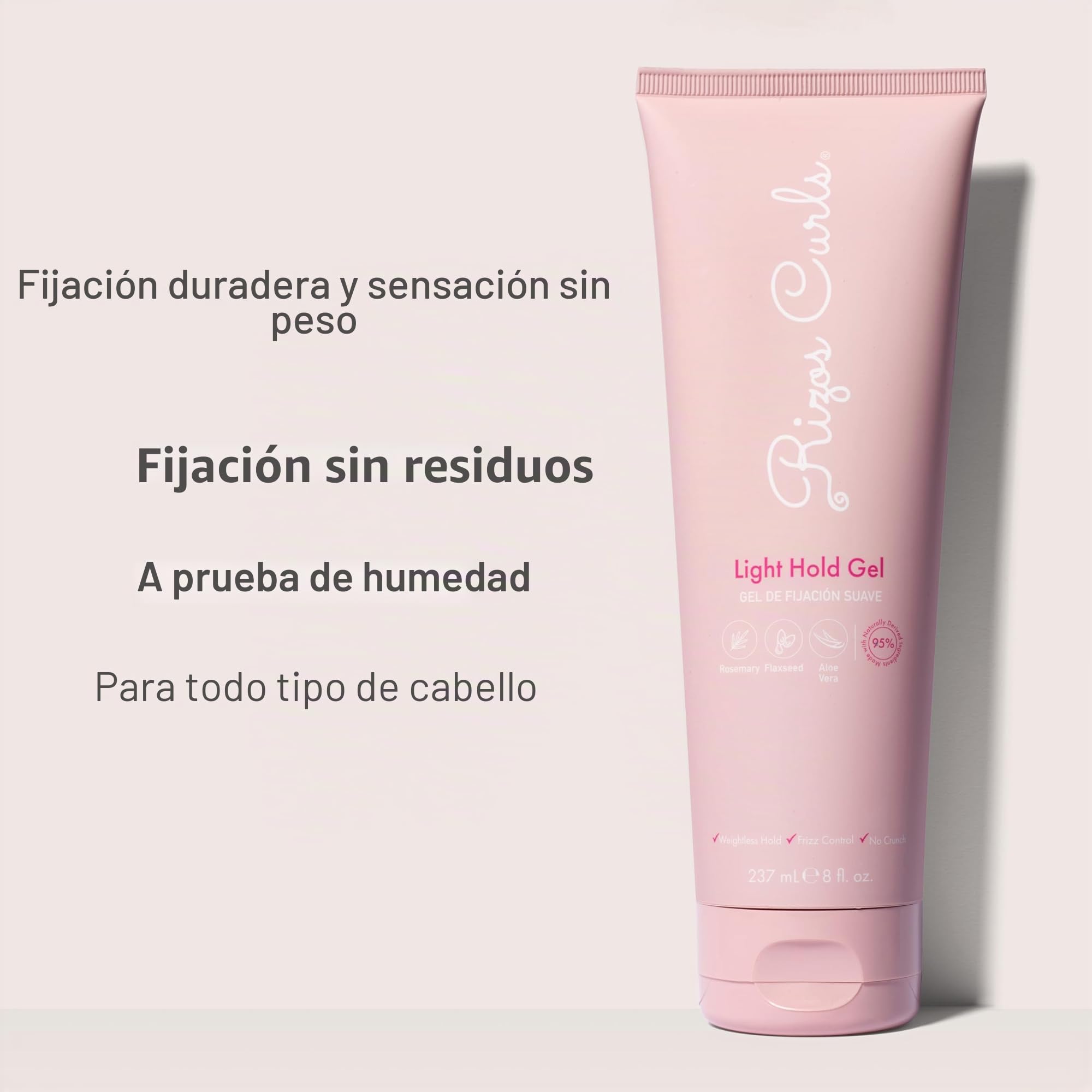 Rizos Curls Gel de peinado ligero para cabello rizado y ondulado, sin silicona (8 onzas)