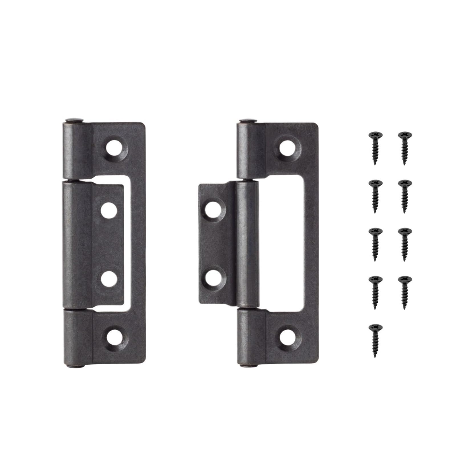 Wsqhao Black 3 Inch 4Pcs Flat Metal Hinges 360 Degree For Cabinet Doors Windows Wooden Box Home For Door(Black 3 Inch)