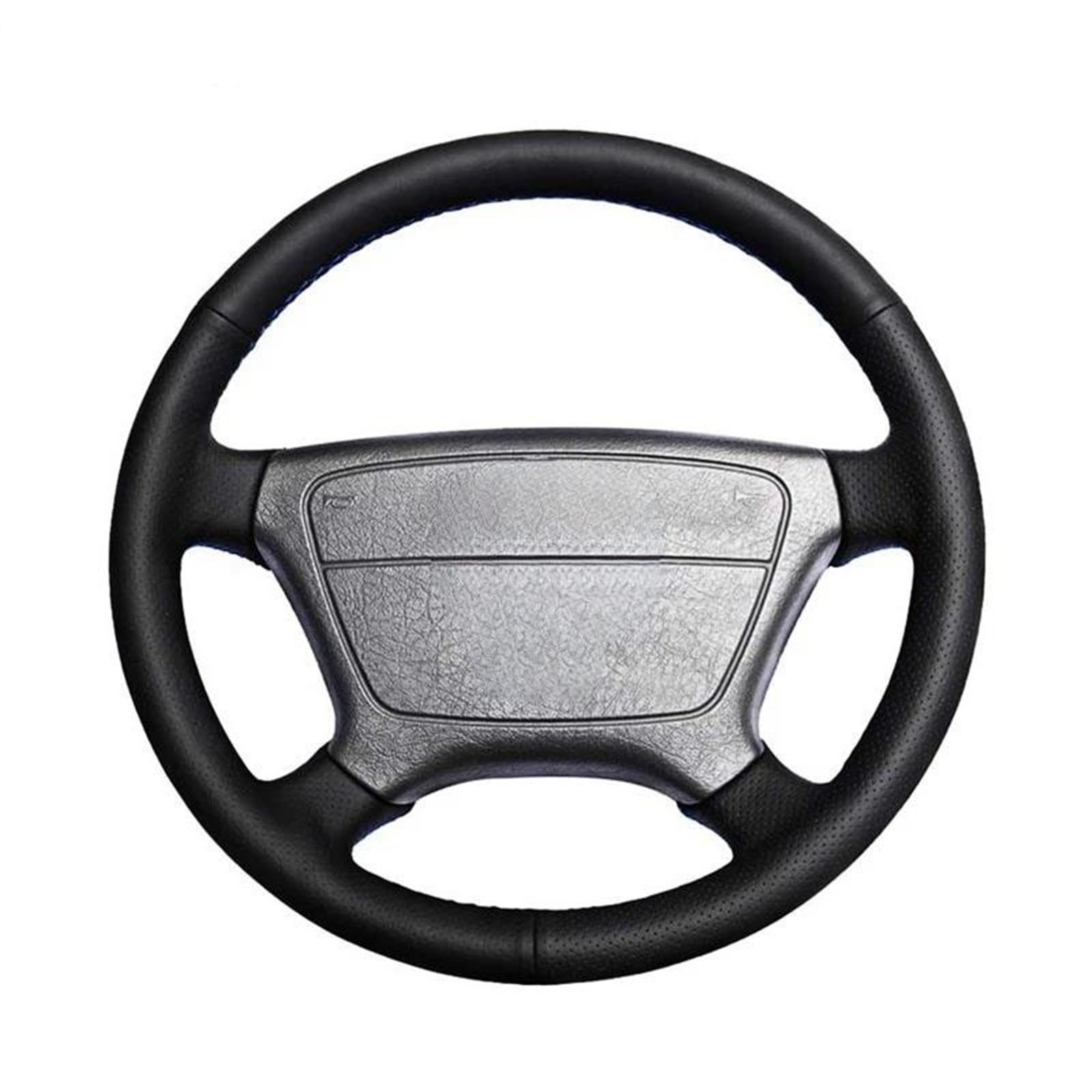 Für Benz E-Klasse W210 E 200 240 320 280 95-02 Auto-Lenkradbezug Aus Perforiertem Mikrofaser-Ledergeflecht Mit Nadeln Und Fäden Teile(Light Blue3 Thread)