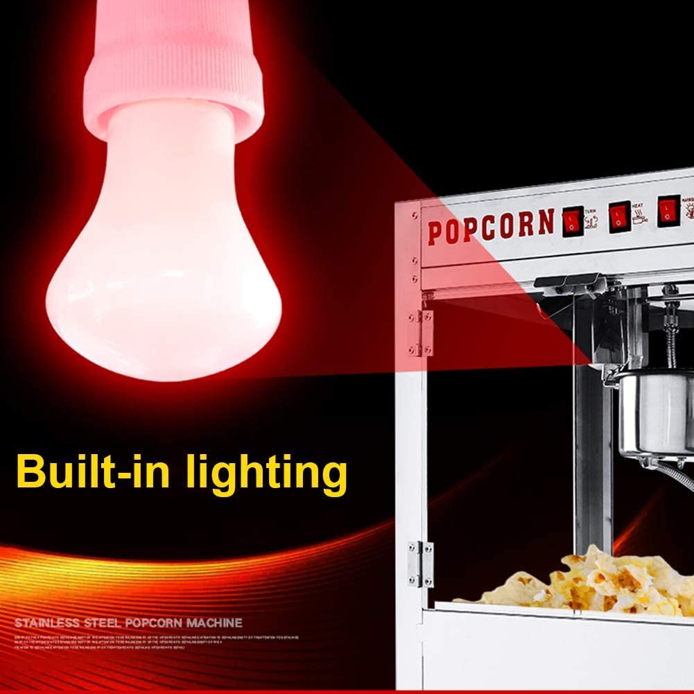 Máquina comercial de palomitas de maíz con gran capacidad, olla de acero inoxidable antiadherente, aislamiento térmico inteligente para eventos y uso doméstico, perfecta para fiestas