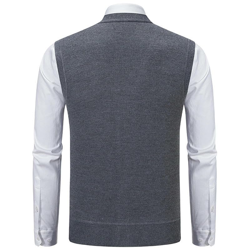 Chaleco de punto para hombre sin mangas con forro térmico 5