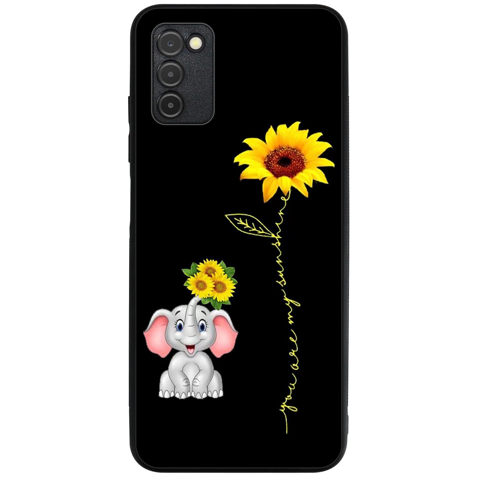 Tnarru Compatible with Samsung Galaxy A03S Case Sunflower and Elephant Pattern Hard PC Back and Soft TPU Sides Scratchproof Shockproof Protective Case for Samsung Galaxy A03S