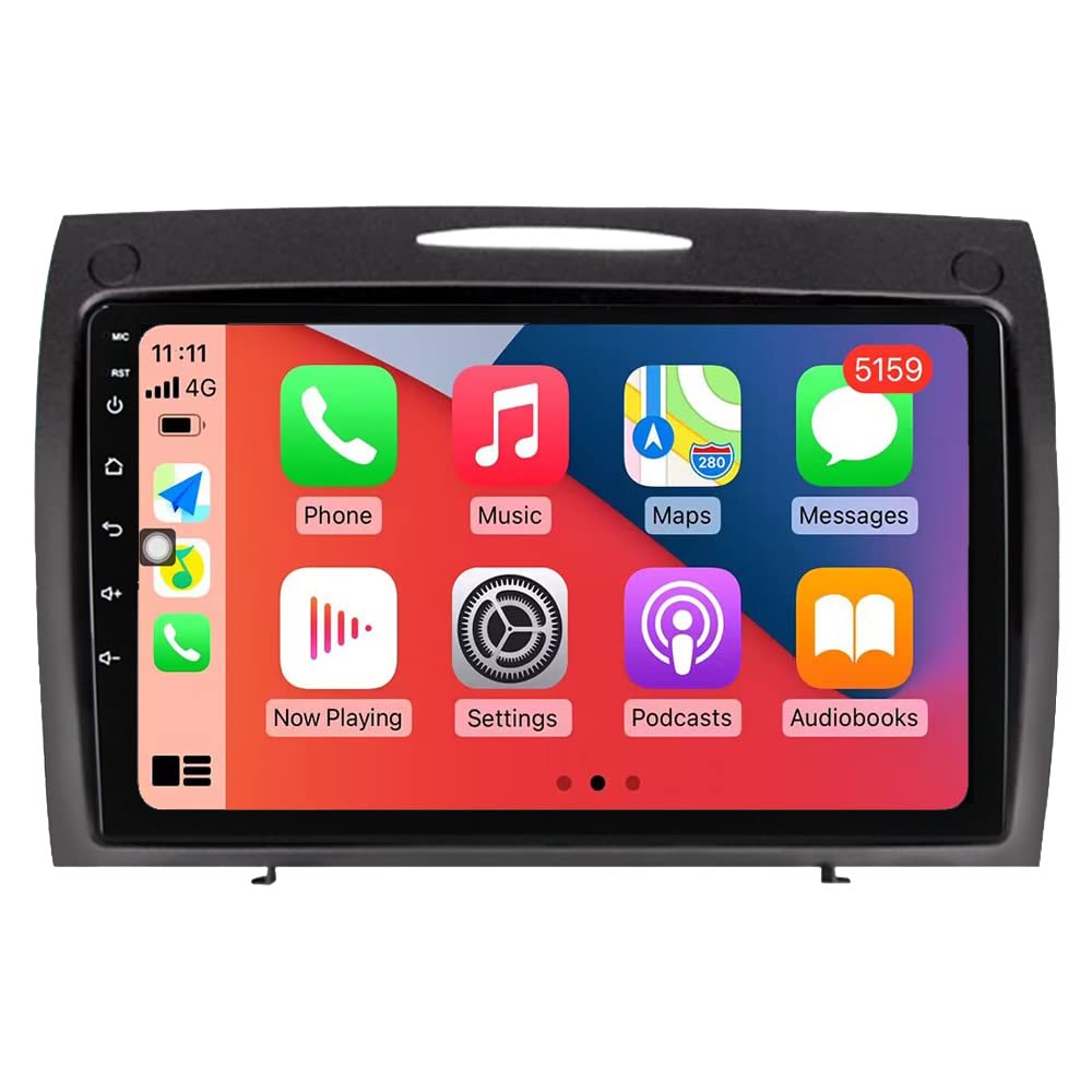 RoverOne Autoradio CarPlay pour Mercedes Benz SLK Classe SLK R171 2004–2011 Android Auto Écran Tactile GPS Bluetooth WiFi Radio Player